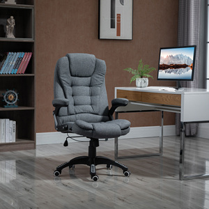 Vinsetto Ergonomic Reclining Office <b>Chair</b>, Adjustable Height and Rocking, Swivel <b>Chair</b> <b>with</b> <b>Wheels</b>, 65x72x110-120cm, Grey - Product Image 2