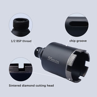 Broca de Diamante de Alta Calidad con Segmentos de Corona, D6-50MM, Broca de Diamante CNC para Granito, Mármol, Cuarzo y Piedra