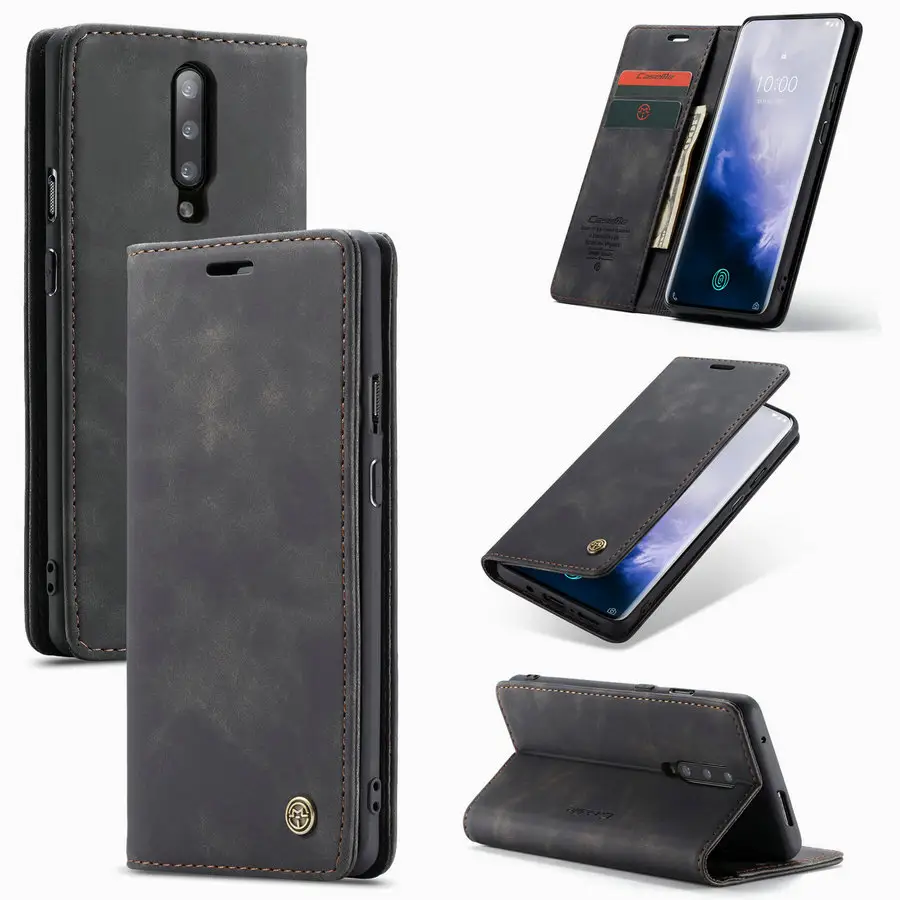 CaseMe OEM Telefon Fall für OnePlus 7T Pro Kreditkarte Stand Geld Tasche Retro Brieftasche Ledertasche für One plus 7 Pro Schnelle Schiff