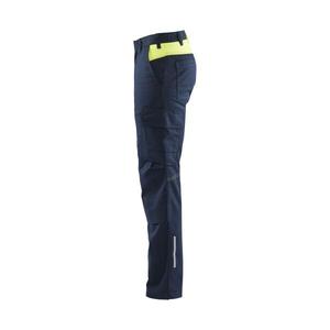 BLAKLADER - 144818328633D116 Pantalon d'industrie stretch avec poches genouillères Pantalon de travail bleu marine/jaune foncé - Product Image 4