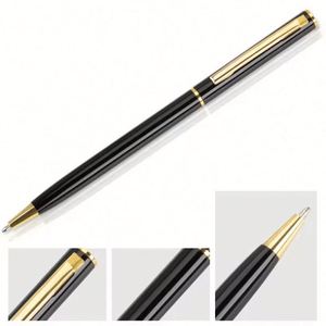 Nouvelle promotion : stylos à bille fins et bon marché, logo personnalisé, stylo à bille fin en métal avec clip doré ou argenté - Product Image 4