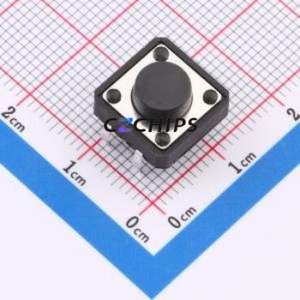 TC-1103-C-E Tactile Switch Through hole Component THT-4P,12x12mm Switch Single Pole Single Throw Round Button 2.6N Through Hole - Product Image 1