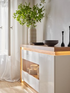 <span class=keywords><strong>Meuble</strong></span> <span class=keywords><strong>TV</strong></span> moderne en bois avec tiroir <span class=keywords><strong>et</strong></span> éclairage LED, console multimédia en chêne Riviera pour salon, chambre, appartement, compatible avec les téléviseurs de 65 pouces <span class=keywords><strong>et</strong></span> plus - Product Image 4