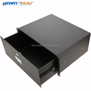 Khóa Kéo Màu Đen 350Mm Rackmount CCTV DVR Kiểm Soát Ngăn Kéo Thép 4U Rack Trượt Ngăn Kéo Bàn Phím Máy Chủ Rack Mount Đen Khóa Ngăn Kéo - Product Image 4