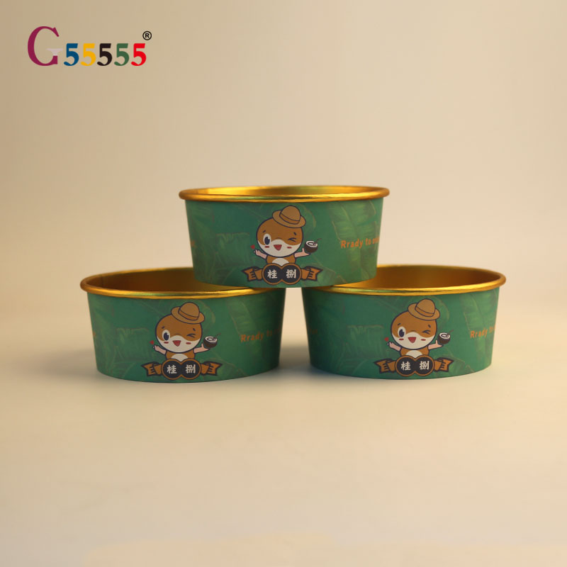 Disposable Food Grade Biodegradable Salad Bowl Custom Logo Waterproof Aluminum Foil Paper Gold Material Recycled Materials Lids