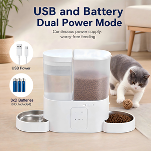 Distributeur automatique d'eau et de nourriture intelligent tout-en-un en acier inoxydable avec caméra IA 2K pour chats et chiens - Product Image 4