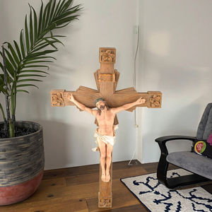Figuras Católicas <span class=keywords><strong>de</strong></span> Resina Pintadas a Mano, <span class=keywords><strong>Cruz</strong></span> Cristiana <span class=keywords><strong>de</strong></span> Jesucristo, Decoración del Hogar, Placa <span class=keywords><strong>de</strong></span> Pared Religiosa Crucifijo <span class=keywords><strong>de</strong></span> 19.09'' <span class=keywords><strong>de</strong></span> Alto - Product Image 3