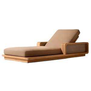 كرسي استلقاء عالي الجودة لحمام السباحة مصنوع من خشب الساج، كراسي استرخاء خارجية لحمام السباحة، سرير نهاري - Product Image 3