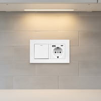 Interruptor de Luz Europeo de 1/2/3/4 Vías con Luz Ambiental, Compatible con Alexa, Google Home y Smart Life, 10A, Material de PC Moderno