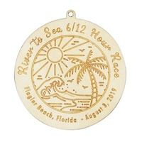 Medallas de Bambú/Madera Grabadas con Láser, Transparentes, Ecológicas, Hechas a Mano, con Logotipo Personalizado, Empaque en Caja de Regalo, Venta al Por Mayor