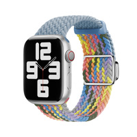 Bracelet de montre en nylon tressé perforé color-block respirant avec fermoir magnétique pour iPhone IWatch S10 Ultra S11 42mm/46mm