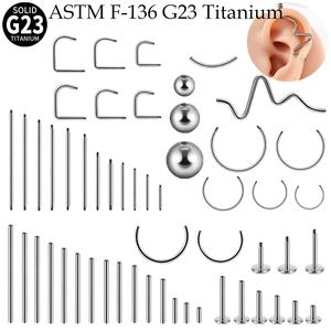 G23 Titanium Horseshoe Fitting T-Shape Internal Thread Lip Piercing Basic Fashion Body Jewelry U-Shaped Straight Bar Breast - Product Image 5