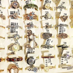 Cheap Women's Crystal Color Zirconium Gold Plated Modern Handmade Bulk Rings for Promotional Use - Product Image 2