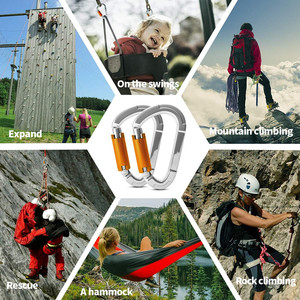 2025 nuovo prodotto <span class=keywords><strong>moschettone</strong></span> da <span class=keywords><strong>arrampicata</strong></span> in alluminio con Logo personalizzato 25KN di alta qualità - Product Image 6