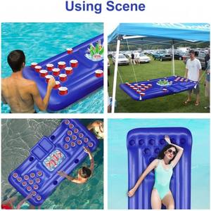 Table de jeu gonflable en PVC pour bière, flotteurs 180x78cm, marque MAKE WAVES, pour piscine, lac, rivière, plage - Product Image 3