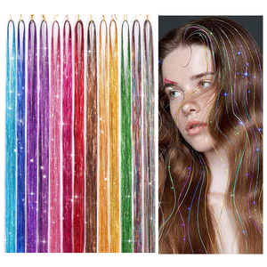 Accessori per <span class=keywords><strong>Capelli</strong></span> con Glitter Scintillante per Feste e Festival, Estensioni di Tinsel Colorato per Ragazze e Bambini - Product Image 6