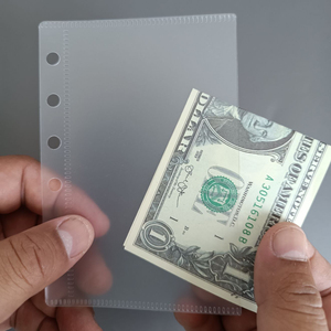 Pochette de classement personnalisable et flexible à 6 trous pour enveloppes de trésorerie, en PP dépoli, format A6 A7, sans fermeture éclair - Product Image 5