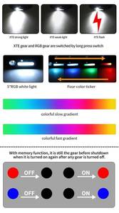 Lampada Frontale LED Ricaricabile da 300 Lumen, Luce per Cappello con Sensore, <span class=keywords><strong>Torcia</strong></span> RGB Regolabile per Pesca, Campeggio e Attività all'Aperto - Product Image 4
