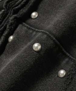 Felpa con Cappuccio <span class=keywords><strong>Nera</strong></span> Vintage da <span class=keywords><strong>Uomo</strong></span> con Borchie e Zip, Oversize, Stile Streetwear - Product Image 4