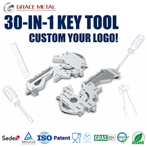 Apribottiglie <span class=keywords><strong>a</strong></span> Forma di Chiave 30 in 1 con Logo Personalizzato, <span class=keywords><strong>Cacciavite</strong></span> Piatto, Chiave Esagonale, Porta-Bit, Lima per Unghie, Regalo Promozionale, Strumento Multifunzione - Product Image 1