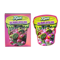 En stock, sachet debout en plastique Mylar holographique Kiwi Bubblegum, nouveau design, 3,5, avec boîtes assorties, fleurs, bonbons