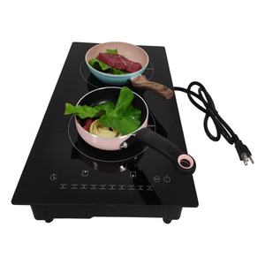 Placa de Inducción Eléctrica de 2 Quemadores, Vitrocerámica, 110V, Táctil - Product Image 1