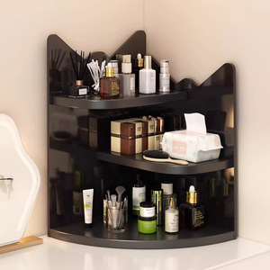 Acrylic Corner Shelf 3 Tier Cosmetic Storage Rack For Desk <b>Makeup</b> Organizer High End Design - Product Image 2