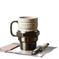 Nouvelle tasse à bougie d'allumage transfrontalière en résine avec revêtement en acier inoxydable