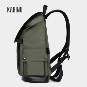 KABINU Sac à dos décontracté pour homme, sacoche pour ordinateur portable 15 pouces, sac de voyage, cartable, couleur unie, tissu Oxford, doublure en nylon - Product Image 2