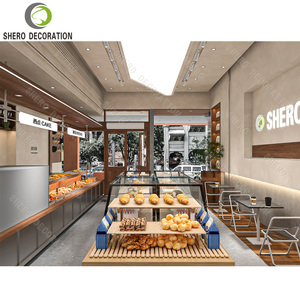 Espositore da banco a 2 livelli in legno per pasticceria, scaffale per esposizione dolci, design moderno per interni di panetterie - Product Image 2