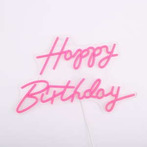 Letrero Luminoso LED de Neón con la Frase 'Feliz Cumpleaños', Decoración de Escena de Cumpleaños, Luz Decorativa Creativa, Luz de Ambiente - Product Image 2