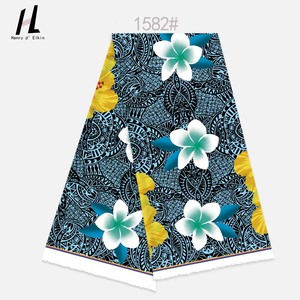 ムムドレス、サロング用の卸売トロピカルフランジパニ柄島柄デジタルプリントポリエステル生地 - Product Image 5