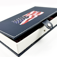 Dominos drapeau américain double six, 28 pièces, 11x18cm, étui de transport en cuir portable, jeu de voyage, jeu de société pour club et activités de groupe