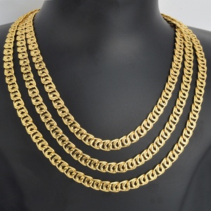 Collar de Cadena de Eslabones Chapado en Oro de 14K, Joyería de Moda Simple para Parejas, Venta al por Mayor, Unisex - Product Image 6