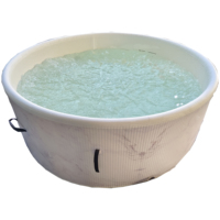 Bain à remous gonflable portable de forme ronde pour 4 personnes, bain à remous extérieur, spa, massage à bulles, petite pompe