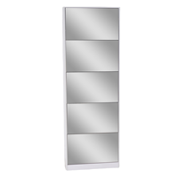 Système de rangement à chaussures moderne et portable en bois avec miroir suspendu pour salon et appartement