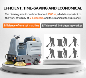 Balayeuse de voirie industrielle électrique compacte pour cour, trottoir et route extérieure - Product Image 5