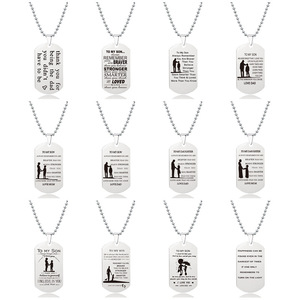 Customized Personalized Double Sided Pendant Chain Keychain Hiphop Laser Engraved logo Text for Men's Necklaces Anniversary <strong>Gift</strong> - Product Image 1
