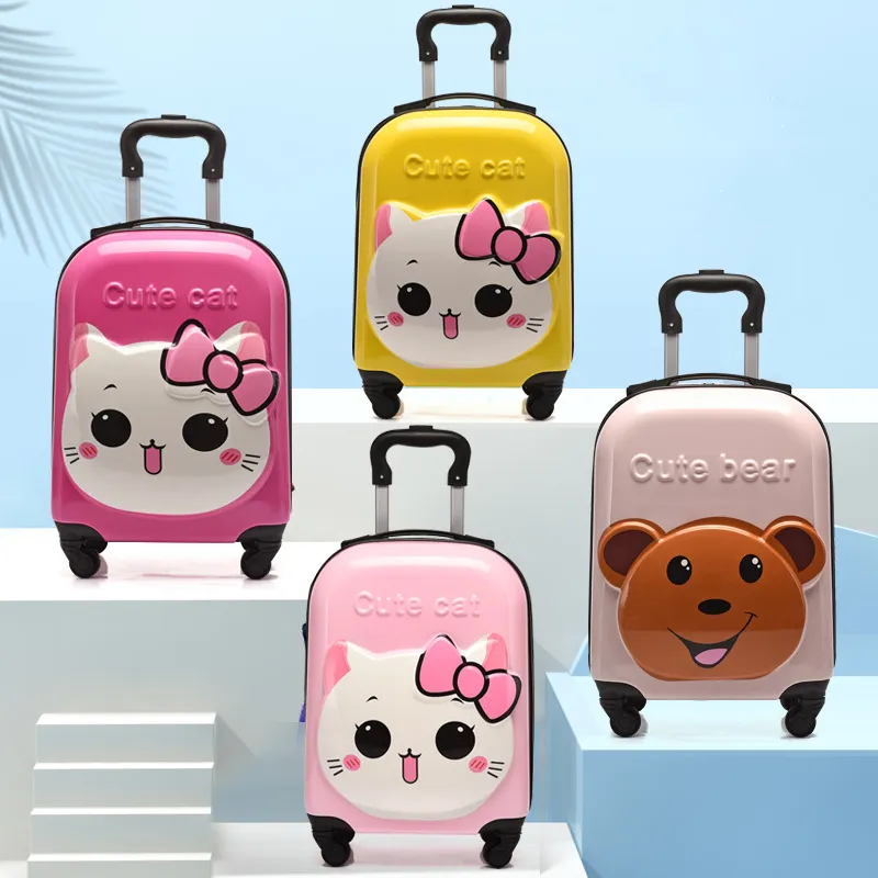बच्चों के स्कूटर यात्रा सूटकेस कार्टून प्यारा सामान सेट स्पिनर ट्रॉली डायनासोर बच्चों सूटकेस पहियों पर बच्चे को उपहार
