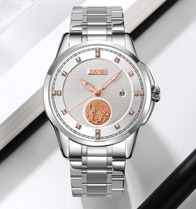 Montre à Quartz à cadran en or rose de haute qualité avec bracelet en acier inoxydable boîtier étanche montre en alliage affichage de la Date pointeur de mode - Product Image 1