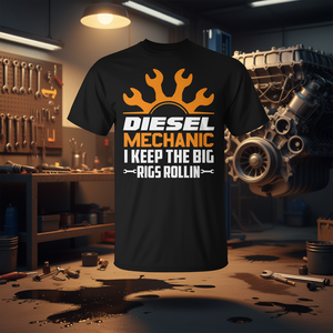 T-shirt da meccanico diesel a maniche corte, girocollo, unisex, per adulti, promozionale - Product Image 3