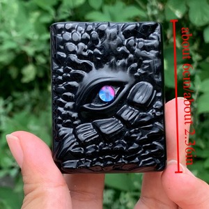 Ojo de Dragón de Cristal Tallado a Mano, Bloque Redondo Personalizado con Relieve, Arte Coleccionable con Temática Animal, Decoración - Product Image 3