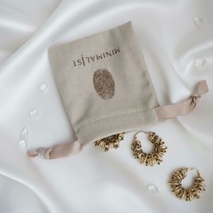 Wholesale Custom Print Cotton Linen Drawstring <b>Bag</b> With Logo Earring Necklace Gift Dust Reusable <b>Small</b> Package Jewelry Pouch - Product Image 1