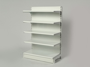Étagères de présentation métalliques pour supermarché, en forme de <span class=keywords><strong>L</strong></span>, à pieds, <span class=keywords><strong>l</strong></span>égères et réglables, pour épicerie - Product Image 1