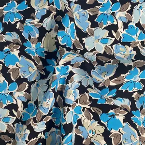 Textile couleur personnalisée été impression numérique Floral rayonne Challis tissu tissé 100% rayonne imprimé tissu pour les femmes robe