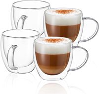 BS-2, cangkir kopi borosilikat es Espresso Demitasse transparan 150ml 5oz