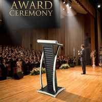 Pupitre en acrylique Honeyson Hall avec support pour microphone - Support de conférence mobile portable fabriqué en Inde, garantie OEM de 2 ans