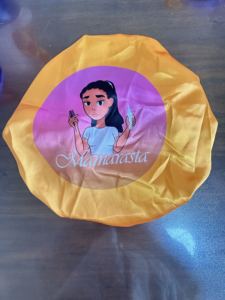 Bonnet de nuit en satin de haute qualité avec logo personnalisé pour femmes, idéal pour tous les types de cheveux longs, bonnet de sommeil simple ou trois pièces - Product Image 3