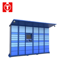 Kiosque postal de stockage de colis en libre-service avec lecteur de carte, écran tactile capacitif de 21,5 pouces, 10 points de contact, boîtier métallique sur pied