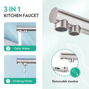 ผู้ผลิตจากไคปิง ก๊อกน้ำห้องครัว 3 ทาง สแตนเลส 304 สำหรับน้ำดื่ม RO ปลอดสารตะกั่ว เพื่อสุขภาพ - Product Image 2